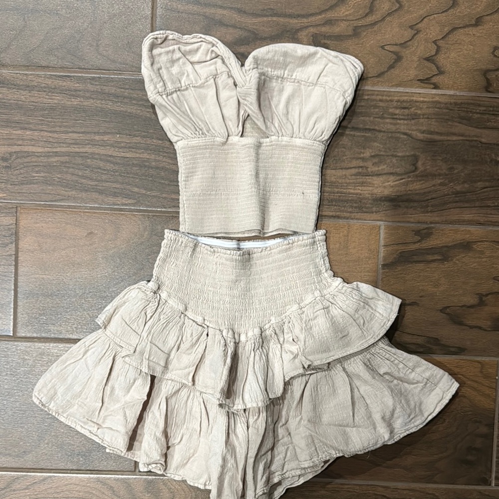 Elegant Cream Skirt Set